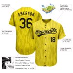 Personalized Authentic Baseball Jersey in Gold and Black 3D Pattern Design Personalized Gold Black 3D Pattern Design Authentic
