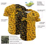 Custom Gold and Black 3D Pumpkin Halloween Baseball Jersey for Rave Events Personalized Gold Black 3D Rave Halloween Pumpkin