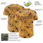 Personalized Gold Black 3D Spider Web Jersey for Baseball - Custom Design Personalized Gold Black 3D Spider Web Baseball