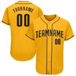 Custom Personalized Black Gold Baseball Jersey with Name and Number - Authentic Team Gear Personalized Gold Black Authentic