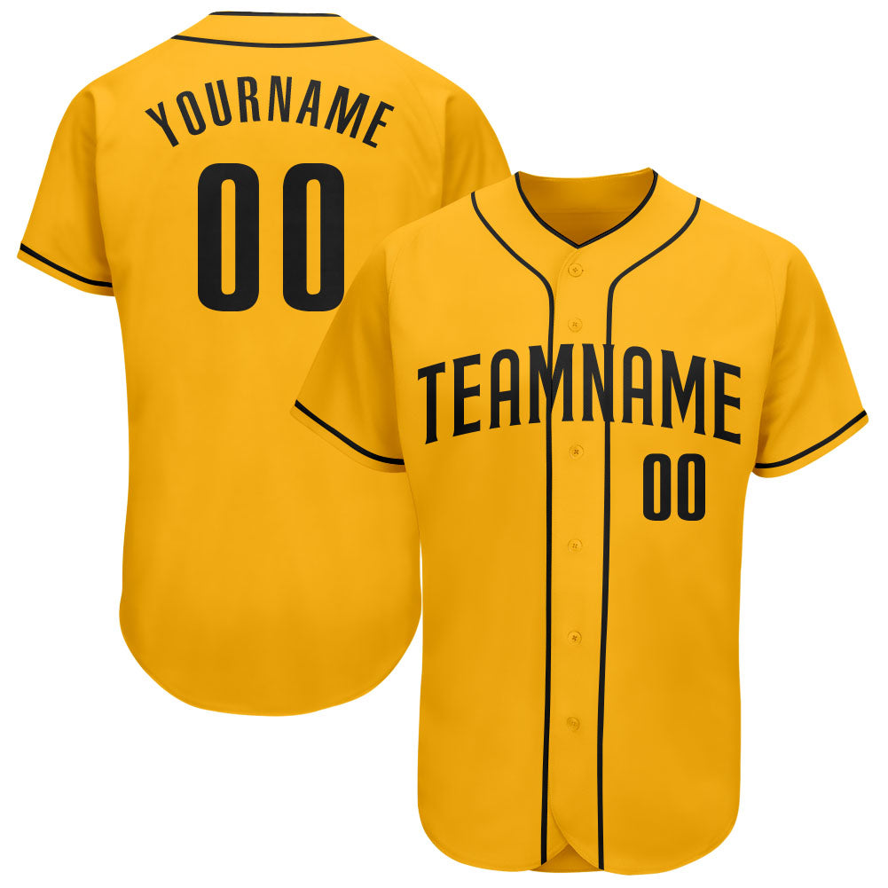 Personalized Gold Black Baseball Jersey for Men and Women - Custom Team Apparel Personalized Gold Black Baseball Jersey