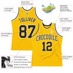 Custom Team Name Number Basketball Jersey - Personalized Gold Black-Cream Authentic Throwback Personalized Gold Black-Cream