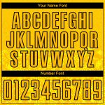 Custom Name Number Personalized Gold Black Geometric Soccer Jersey Uniform Personalized Gold Black Geometric Shapes Sublimation