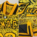 Custom Gold Black Leopard 3D Bomber Varsity Letterman Jacket for Men Personalized Gold Black Leopard 3D Bomber Full-Snap