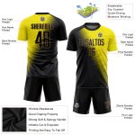 Custom Soccer Uniform Jersey - Personalized Gold Black Sublimation with Team Name and Number Personalized Gold Black-Old