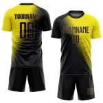 Custom Soccer Uniform Jersey - Personalized Gold Black Sublimation with Team Name and Number Personalized Gold Black-Old