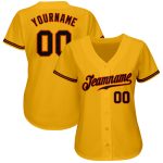 Custom Name and Number Personalized Black-Orange Gold Baseball Jersey - Authentic Team Apparel Personalized Gold Black-Orange