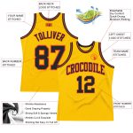 Personalized Gold Black Orange Throwback Basketball Jersey for Men Personalized Gold Black-Orange Throwback Basketball Jersey
