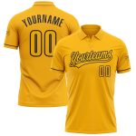 Personalized Gold Black Golf Polo Shirt for Performance Wear - Vapor Style Personalized Gold Black Performance Vapor Golf