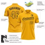 Personalized Gold Black Golf Polo Shirt for Performance Wear - Vapor Style Personalized Gold Black Performance Vapor Golf