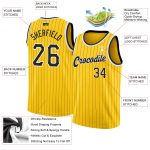 Personalized Black-White Basketball Jersey with Gold Pinstripes - Custom Sports Apparel Personalized Gold Black Pinstripe