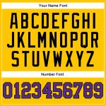 Personalized Purple Basketball Jersey with Gold Black Pinstripe Design Personalized Gold Black Pinstripe Purple Basketball