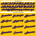 Customizable Gold Black Pinstripe Basketball Jersey - Purple White Color Design Personalized Gold Black Pinstripe Purple-White
