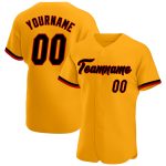 Personalized Gold Black Red Baseball Jersey for Men and Women, Custom Sports Apparel Personalized Gold Black-Red Baseball