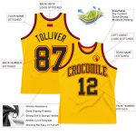 Personalized Black-Red Gold Throwback Basketball Jersey for Men and Women - Custom Sports Apparel Personalized Gold Black-Red