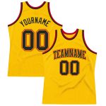 Personalized Black-Red Gold Throwback Basketball Jersey for Men and Women - Custom Sports Apparel Personalized Gold Black-Red