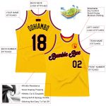 Personalized Gold Black Red Basketball Jersey for Throwback Style Fans Personalized Gold Black-Red Throwback Basketball Jersey