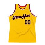 Personalized Gold Black Red Basketball Jersey for Throwback Style Fans Personalized Gold Black-Red Throwback Basketball Jersey