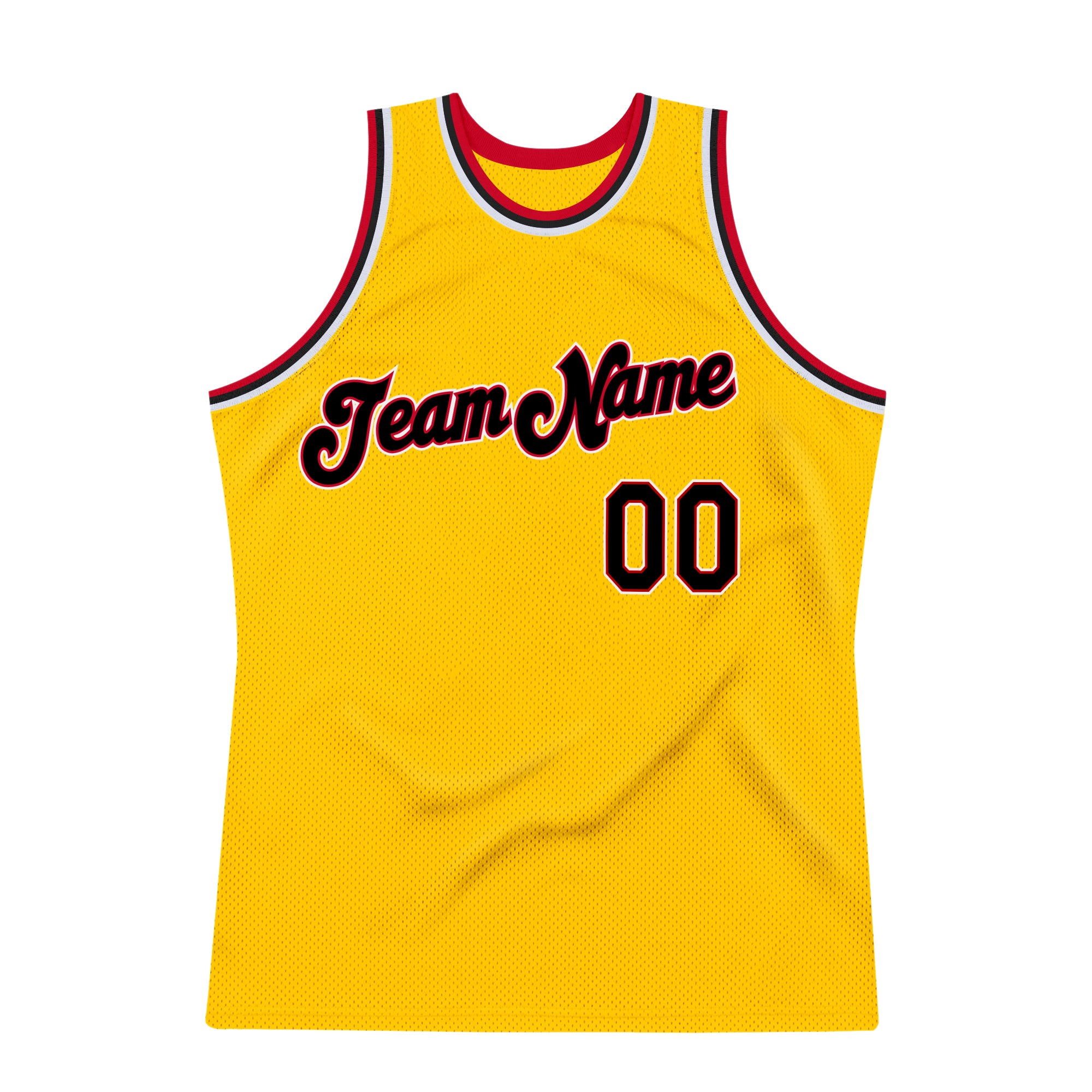 Personalized Gold Black Red Basketball Jersey for Throwback Style Fans Personalized Gold Black-Red Throwback Basketball Jersey - Image 7