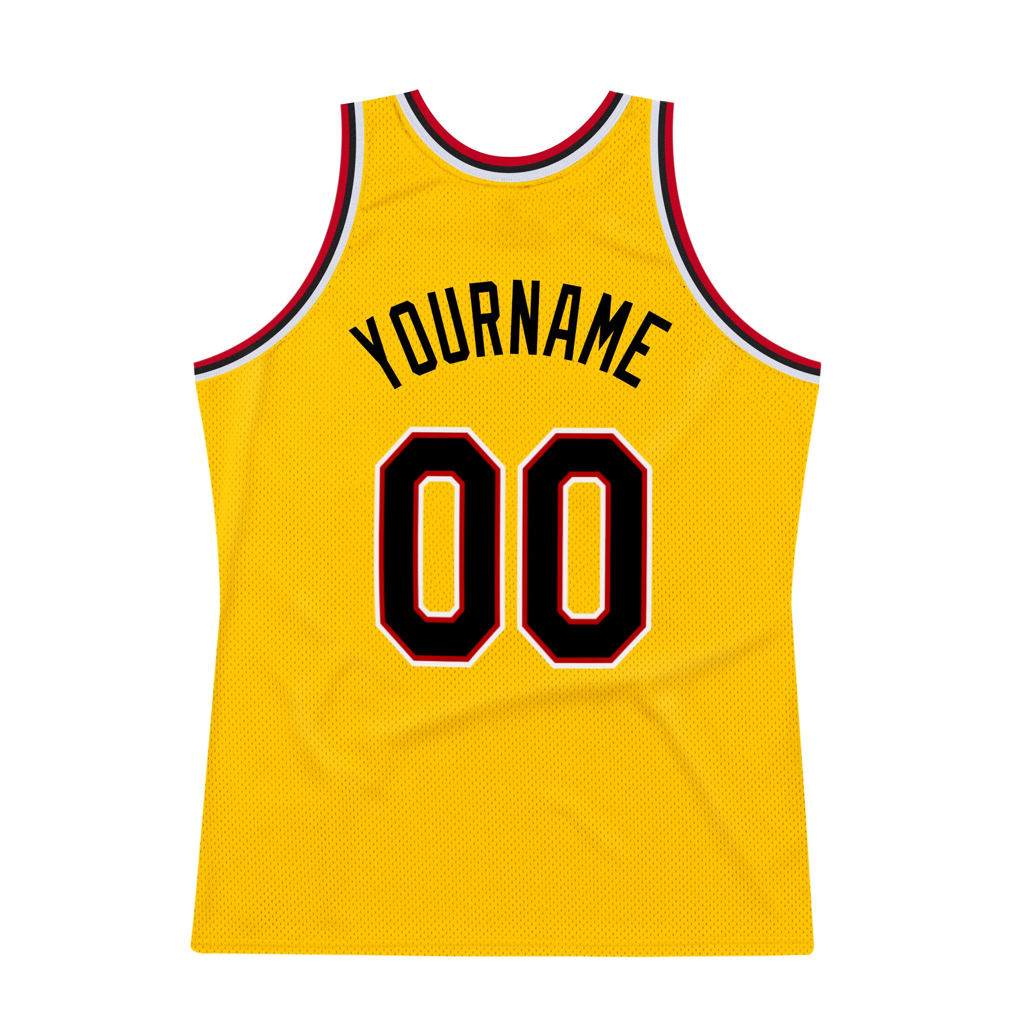 Personalized Gold Black Red Basketball Jersey for Throwback Style Fans Personalized Gold Black-Red Throwback Basketball Jersey - Image 6