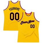 Personalized Gold Black Red Basketball Jersey for Throwback Style Fans Personalized Gold Black-Red Throwback Basketball Jersey