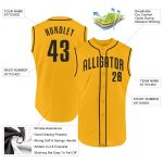 Personalized Gold Black Baseball Jersey for Men - Sleeveless Athletic Shirt Personalized Gold Black Sleeveless Baseball Jersey