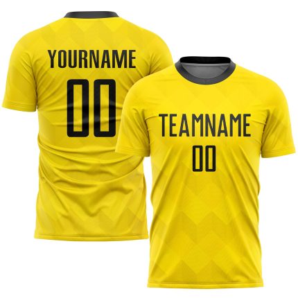 Personalized Gold Black Soccer Jersey for Sublimation | Custom Uniform 3 Personalized Gold Black Sublimation Soccer Uniform