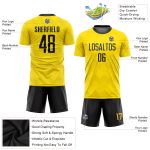 Personalized Gold Black Soccer Jersey for Sublimation | Custom Uniform 3 Personalized Gold Black Sublimation Soccer Uniform