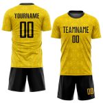 Personalized Black Gold Soccer Jersey Uniform - Custom Sublimation Design 4 Personalized Gold Black Sublimation Soccer Uniform