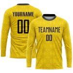 Personalized Black Gold Soccer Jersey Uniform - Custom Sublimation Design 4 Personalized Gold Black Sublimation Soccer Uniform
