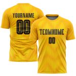 Personalized Gold Black Soccer Jersey Uniform for Kids & Adults, Custom Sublimation Design, Size 5 Personalized Gold Black