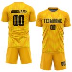 Personalized Gold Black Soccer Jersey Uniform for Kids & Adults, Custom Sublimation Design, Size 5 Personalized Gold Black