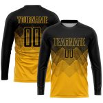 Personalized Gold Black Soccer Jersey Uniform for Kids - Custom Sublimation Design Personalized Gold Black Sublimation Soccer