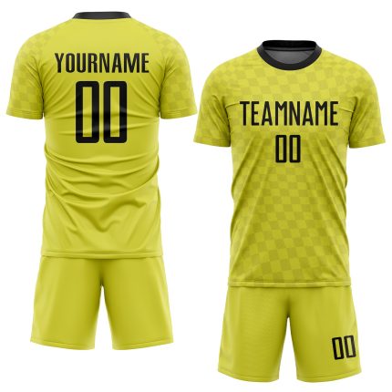 Custom Gold and Black Soccer Jersey - Personalized Sublimation Uniform Personalized Gold Black Sublimation Soccer Uniform
