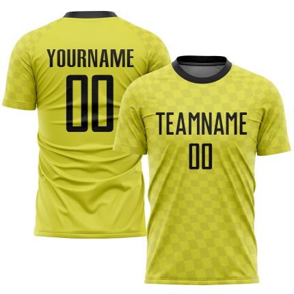 Custom Gold and Black Soccer Jersey - Personalized Sublimation Uniform Personalized Gold Black Sublimation Soccer Uniform