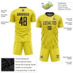 Custom Name Number Soccer Jersey Personalized Gold Black Sublimation Uniform Team Personalized Gold Black Sublimation Soccer