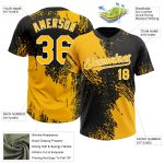 Personalized Gold and Black White 3D Abstract Brush Stroke Unisex Softball Jersey Personalized Gold Black-White 3D Abstract