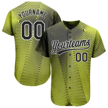 Custom Gold Black White 3D Baseball Jersey - Personalized Sports Apparel Personalized Gold Black-White 3D Baseball Jersey