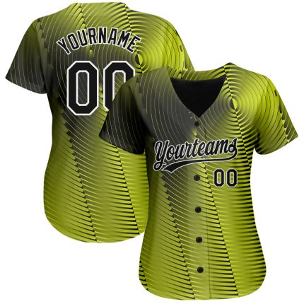 Custom Gold Black White 3D Baseball Jersey - Personalized Sports Apparel Personalized Gold Black-White 3D Baseball Jersey