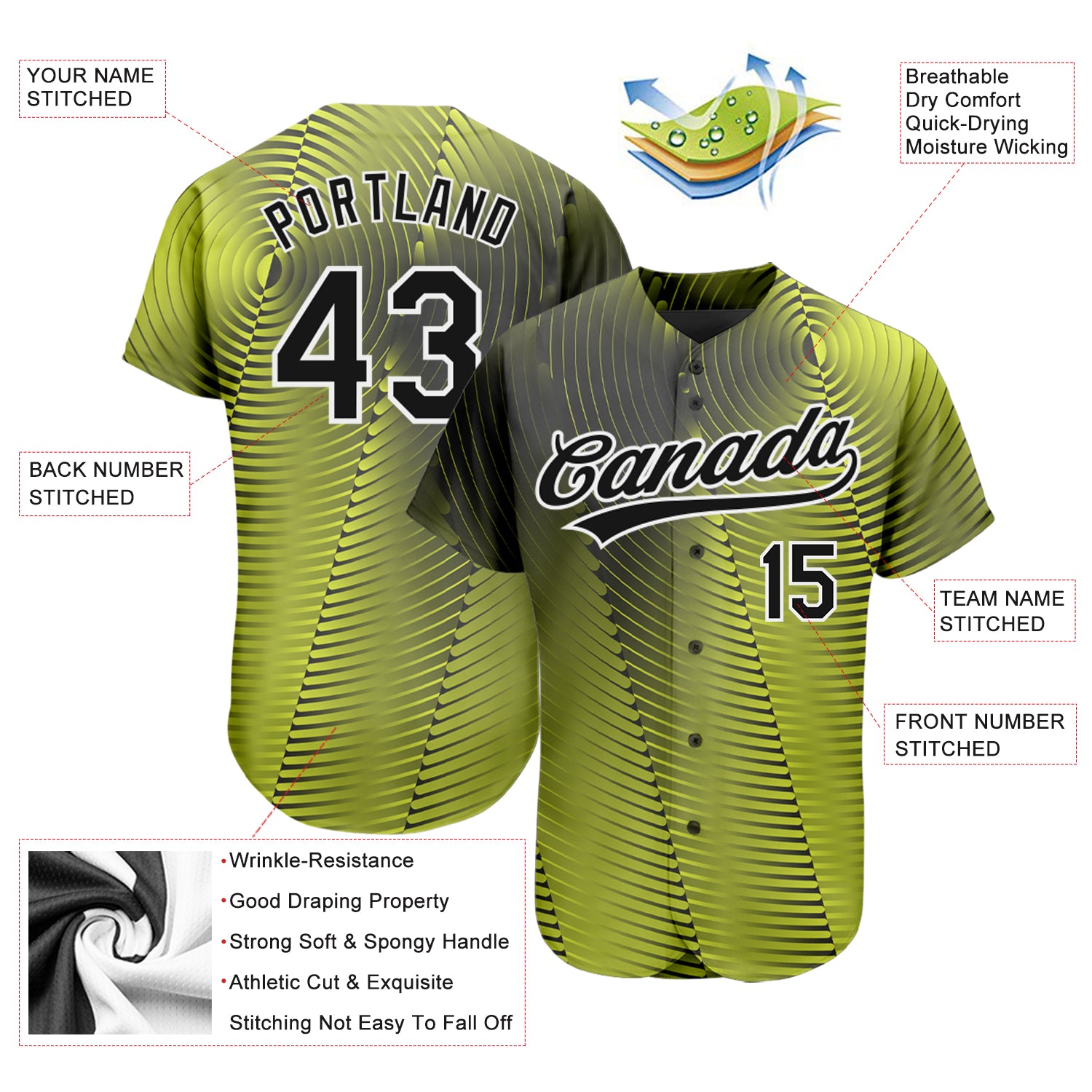 Custom Gold Black White 3D Baseball Jersey - Personalized Sports Apparel Personalized Gold Black-White 3D Baseball Jersey - Image 3