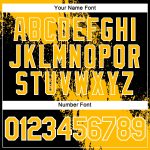 Custom Name Number Performance T-Shirt - Personalized Gold Black White 3D Abstract Brush Stroke Design Personalized Gold