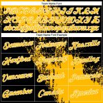 Custom Name Number Performance T-Shirt - Personalized Gold Black White 3D Abstract Brush Stroke Design Personalized Gold