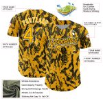 Custom Name Number Personalized 3D Pattern Baseball Jersey in Gold Black-White Abstract Design Authentic Team Wear Personalized
