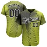 Custom Name Number Authentic Baseball Jersey Personalized Gold Black White 3D Pattern Design Personalized Gold Black-White