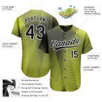 Custom Name Number Authentic Baseball Jersey Personalized Gold Black White 3D Pattern Design Personalized Gold Black-White