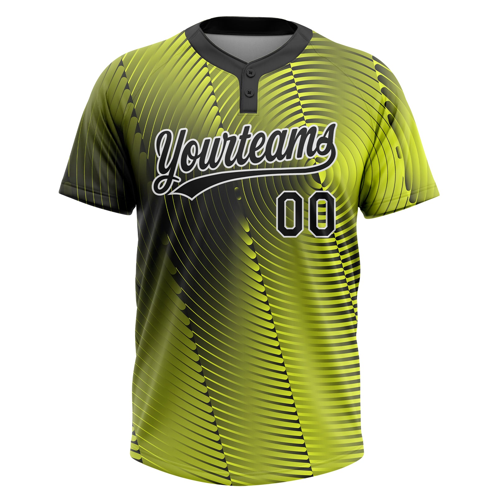 Personalized Gold Black-White 3D PatternTwo-Button Unisex Softball Jersey Team Custom Name and Number Custom Name and Number Unisex Softball Jersey - Personalized Gold Black-White 3D Pattern, Two-Button Design Personalized - Image 2