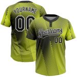 Custom Black and White Gold 3D Unisex Softball Jersey - Two-Button Design Personalized Gold Black-White 3D Two-Button Unisex
