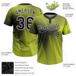 Custom Black and White Gold 3D Unisex Softball Jersey - Two-Button Design Personalized Gold Black-White 3D Two-Button Unisex
