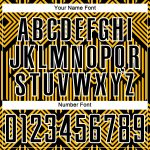 Custom Name Number Soccer Jersey - Personalized Gold Black White Abstract Geometric Design Team Uniform Personalized Gold