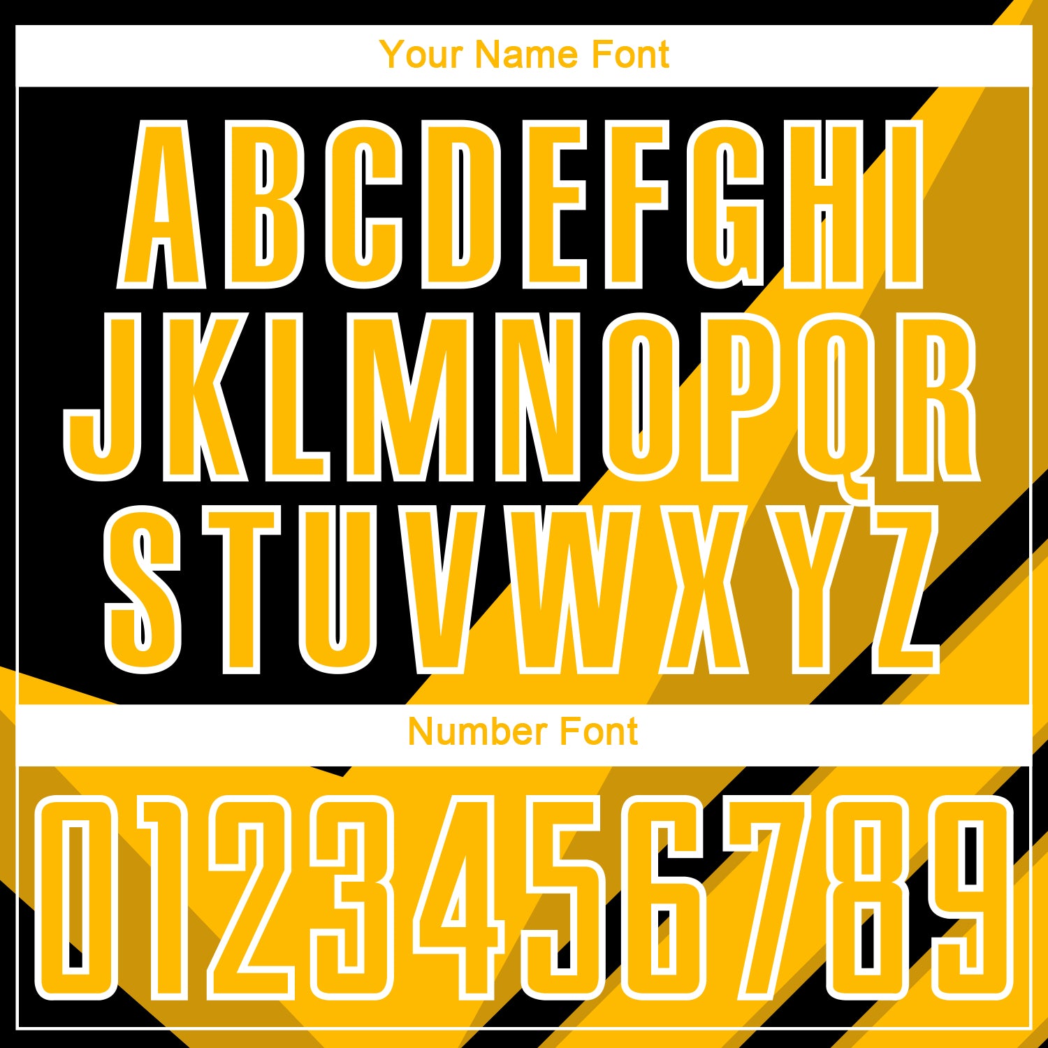 Personalized Gold Black-White Arrow Shapes Sublimation Soccer Uniform Jersey Team Custom Name and Number Custom Soccer Jersey with Personalized Name and Number, Gold Black-White Arrow Shapes Design Personalized Gold Black-White - Image 6